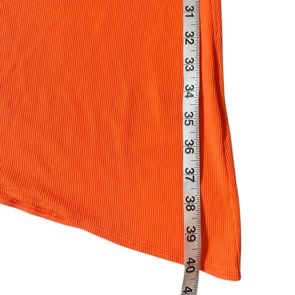 Opening Ceremony Orange Asymmetrical Neck Sleeveless Bodycon Sexy Neon Dress XS - Picture 7 of 12